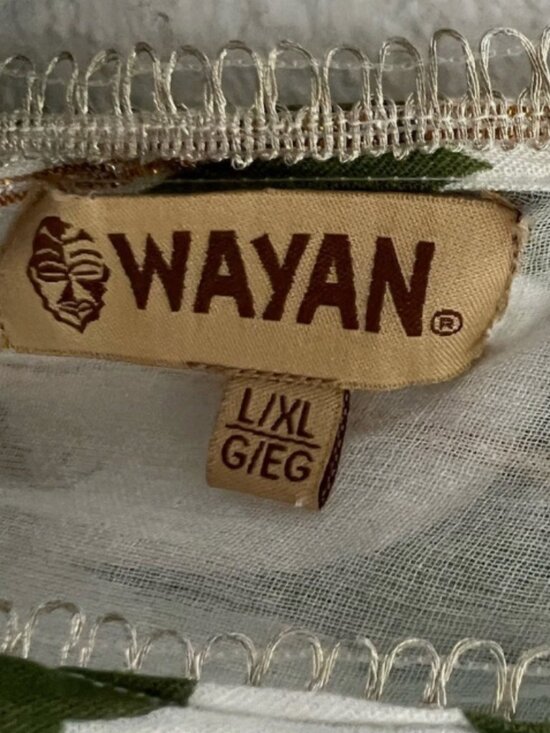 Tropical Floral Maxi Dress | Green White | L/XL | Resort Kimono Sleeve - Picture 5 of 11